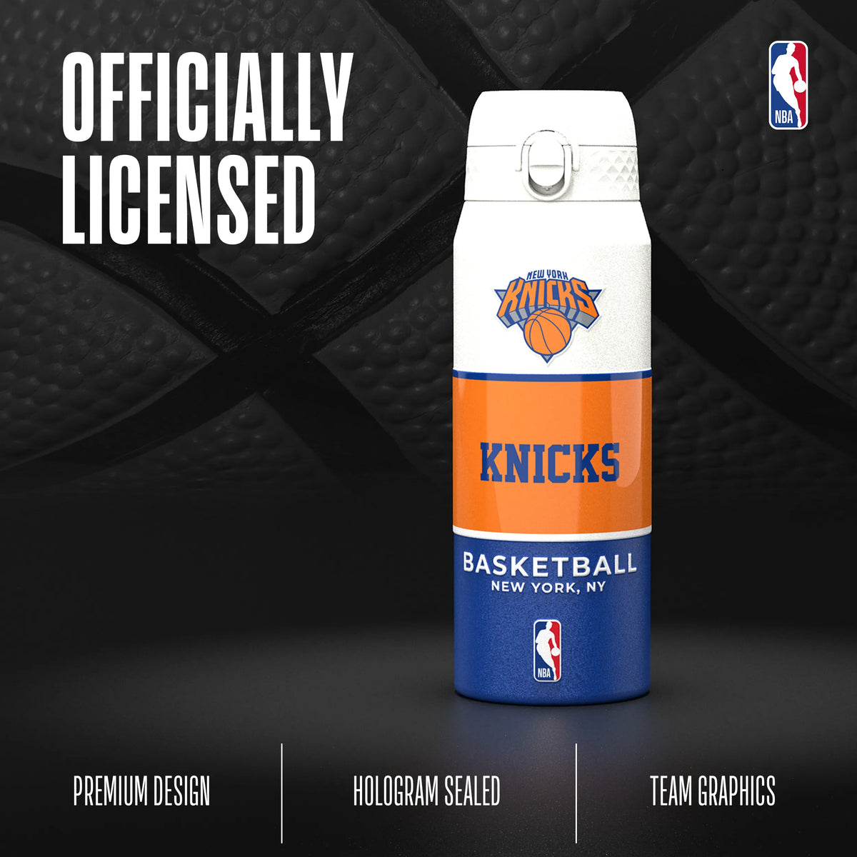 NBA x ION8, Insulated Steel Bottle, NY Knicks, 750ml (24oz) — additional product photo