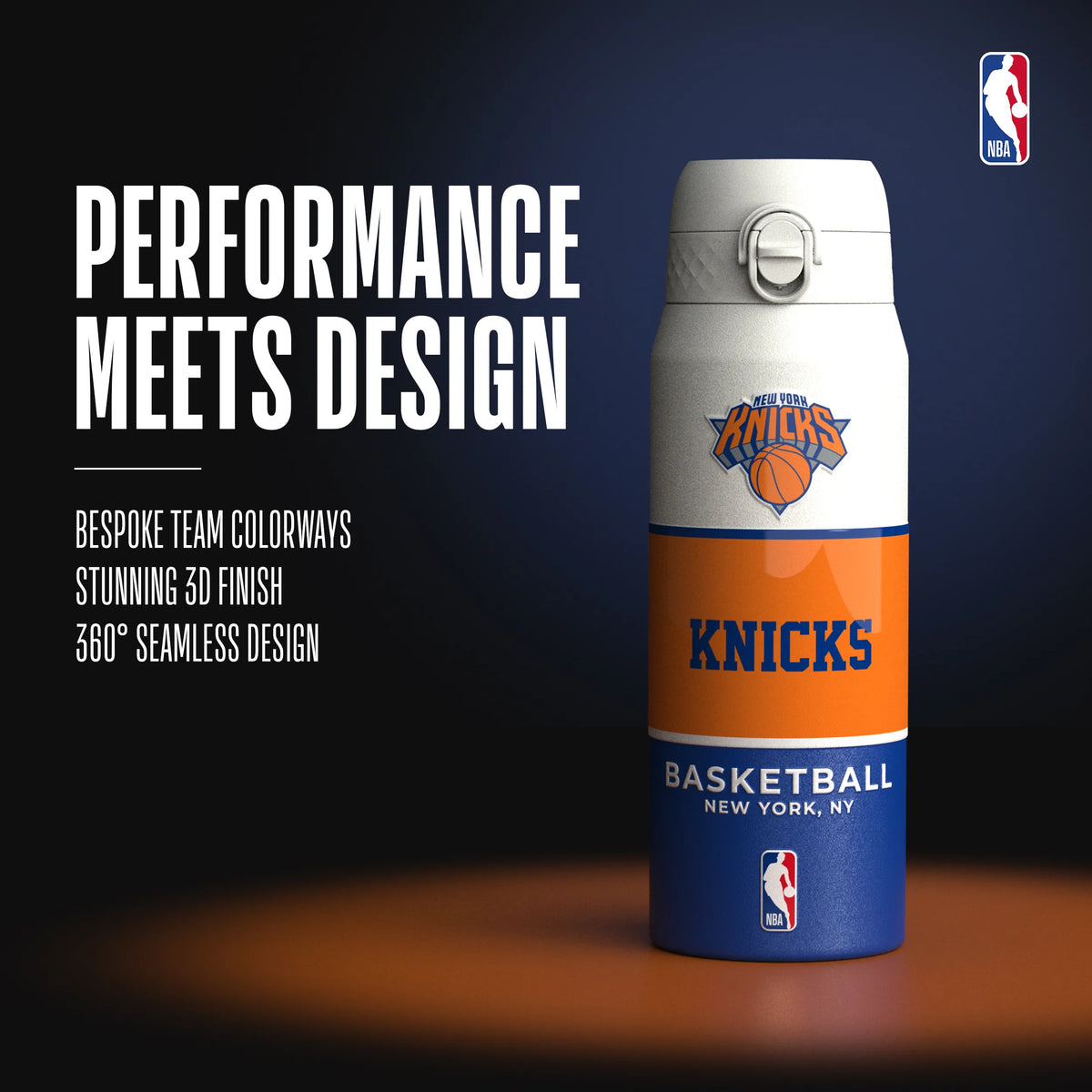 NBA x ION8, Insulated Steel Bottle, NY Knicks, 750ml (24oz) — additional product photo