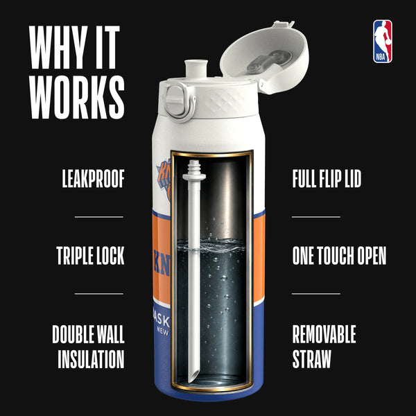 NBA x ION8, Insulated Steel Bottle, NY Knicks, 750ml (24oz) — additional product photo