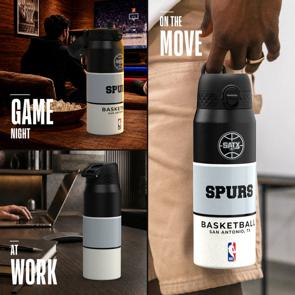 NBA x ION8, Insulated Steel Bottle, SA Spurs, 750ml (24oz) — additional product photo