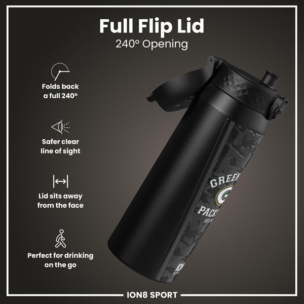 NFL x ION8 Insulated Steel Water Bottle, NFL Packers, 750ml (24oz)