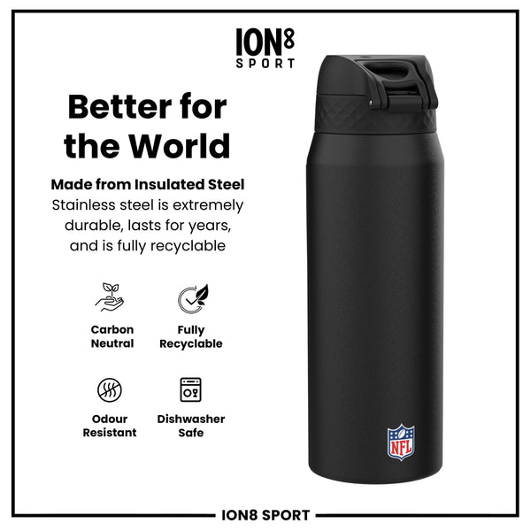 NFL x ION8 Insulated Steel Water Bottle, NFL Raiders, 750ml (24oz)