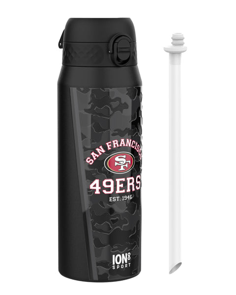 NFL x ION8 Insulated Steel Water Bottle, NFL 49ers, 750ml (24oz)