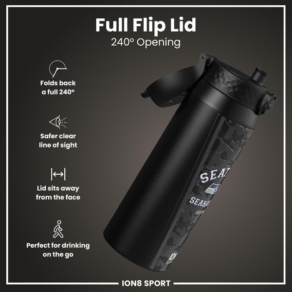 NFL x ION8 Insulated Steel Water Bottle, NFL Seahawks, 750ml (24oz)
