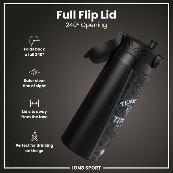 NFL x ION8 Insulated Steel Water Bottle, NFL Titans, 750ml (24oz)