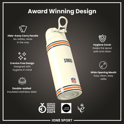 NFL x ION8 Insulated Steel Water Bottle, NFL Cowboys, 750ml (24oz)