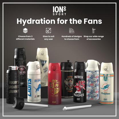 NFL x ION8 Insulated Steel Water Bottle, NFL Commanders, 750ml (24oz)