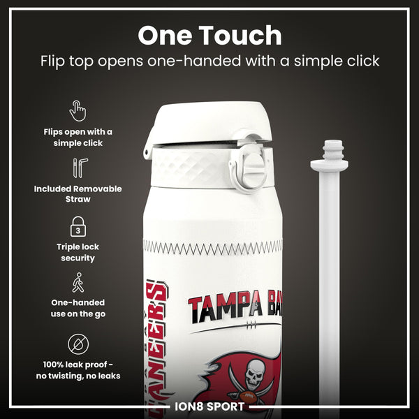 NFL x Ion8 Sports, Insulated Bottle, GameDay Series, Mayfield Buccaneers, 750ml (24oz)