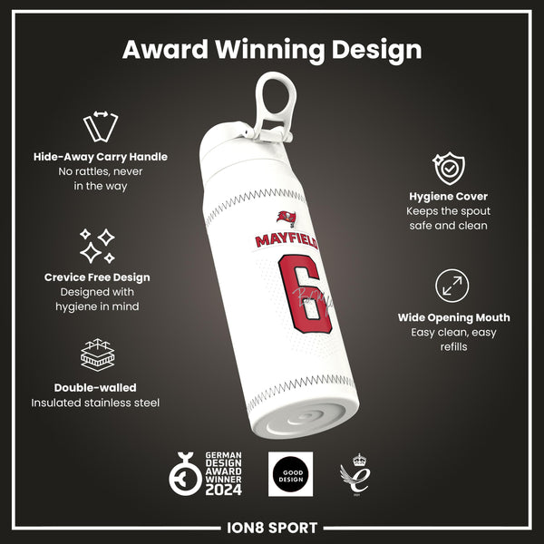 NFL x Ion8 Sports, Insulated Bottle, GameDay Series, Mayfield Buccaneers, 750ml (24oz)