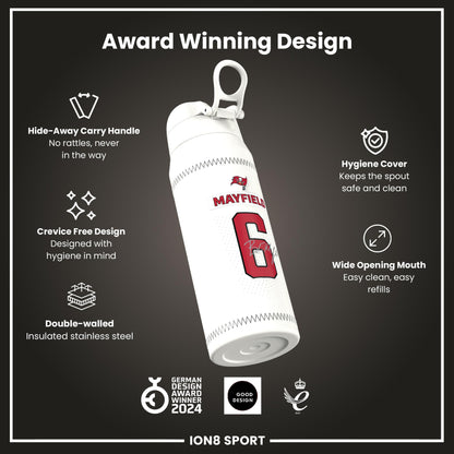 NFL x Ion8 Sports, Insulated Bottle, GameDay Series, Mayfield Buccaneers, 750ml (24oz)