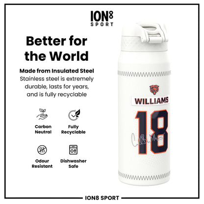 NFL x Ion8 Sports, Insulated Bottle, GameDay Series, Williams Bears, 750ml (24oz)