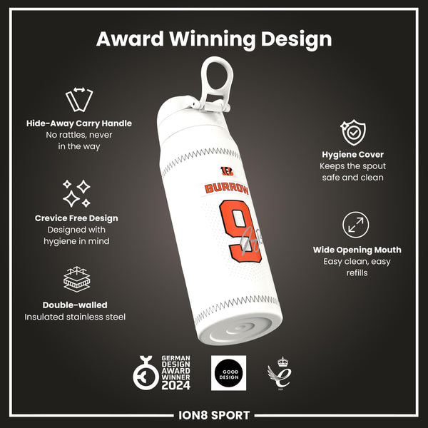 NFL x Ion8 Sports, Insulated Bottle, GameDay Series, Burrow Bengals, 750ml (24oz)