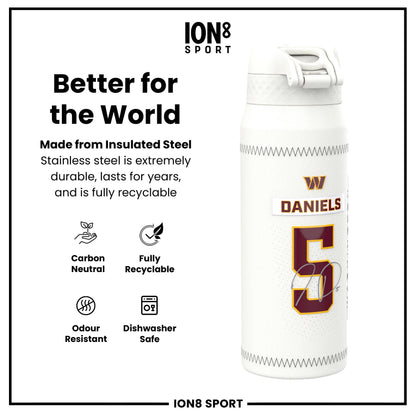 NFL x Ion8 Sports, Insulated Bottle, GameDay Series, Daniels Commanders, 750ml (24oz)