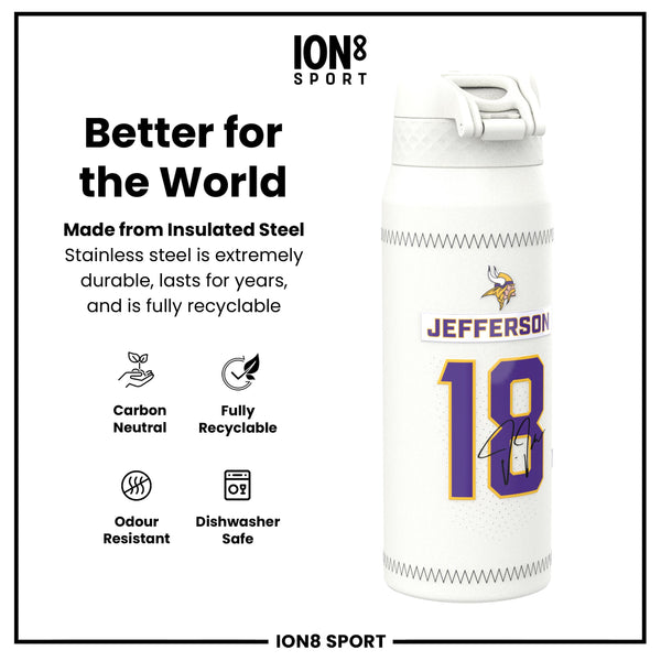 NFL x Ion8 Sports, Insulated Bottle, GameDay Series, Jefferson Vikings, 750ml (24oz)