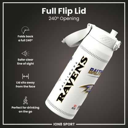 NFL x Ion8 Sports, Insulated Bottle, GameDay Series, Lamar Ravens, 750ml (24oz)