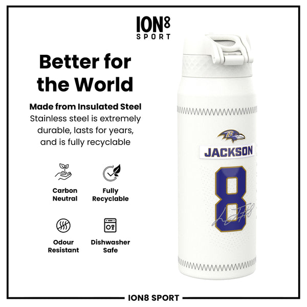 NFL x Ion8 Sports, Insulated Bottle, GameDay Series, Lamar Ravens, 750ml (24oz)