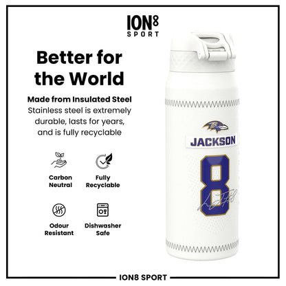 NFL x Ion8 Sports, Insulated Bottle, GameDay Series, Lamar Ravens, 750ml (24oz)
