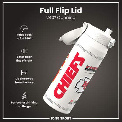 NFL x Ion8 Sports, Insulated Bottle, GameDay Series, Mahomes Chiefs, 750ml (24oz)