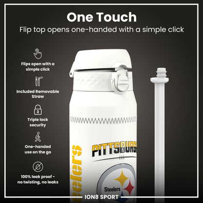 NFL x Ion8 Sports, Insulated Bottle, GameDay Series, Watt Steelers, 750ml (24oz)