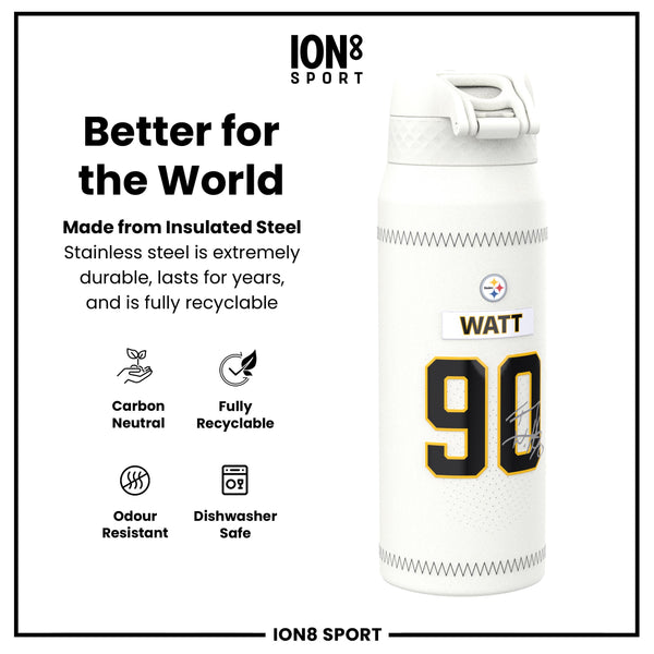 NFL x Ion8 Sports, Insulated Bottle, GameDay Series, Watt Steelers, 750ml (24oz)