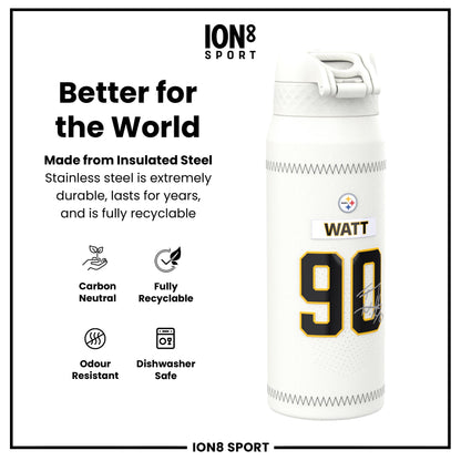 NFL x Ion8 Sports, Insulated Bottle, GameDay Series, Watt Steelers, 750ml (24oz)