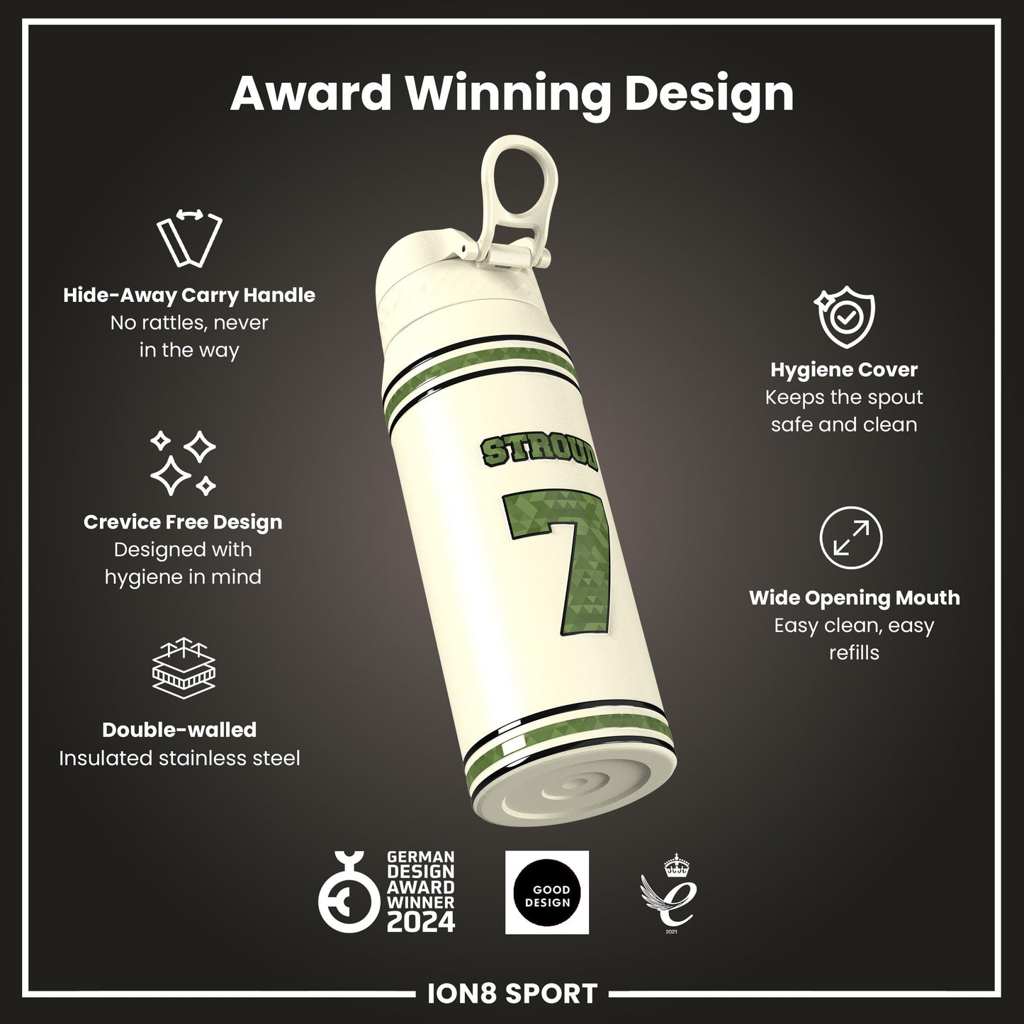 NFL x Ion8 Sports, Insulated Bottle, Icon Series, CJ Stroud, 750ml (24oz)