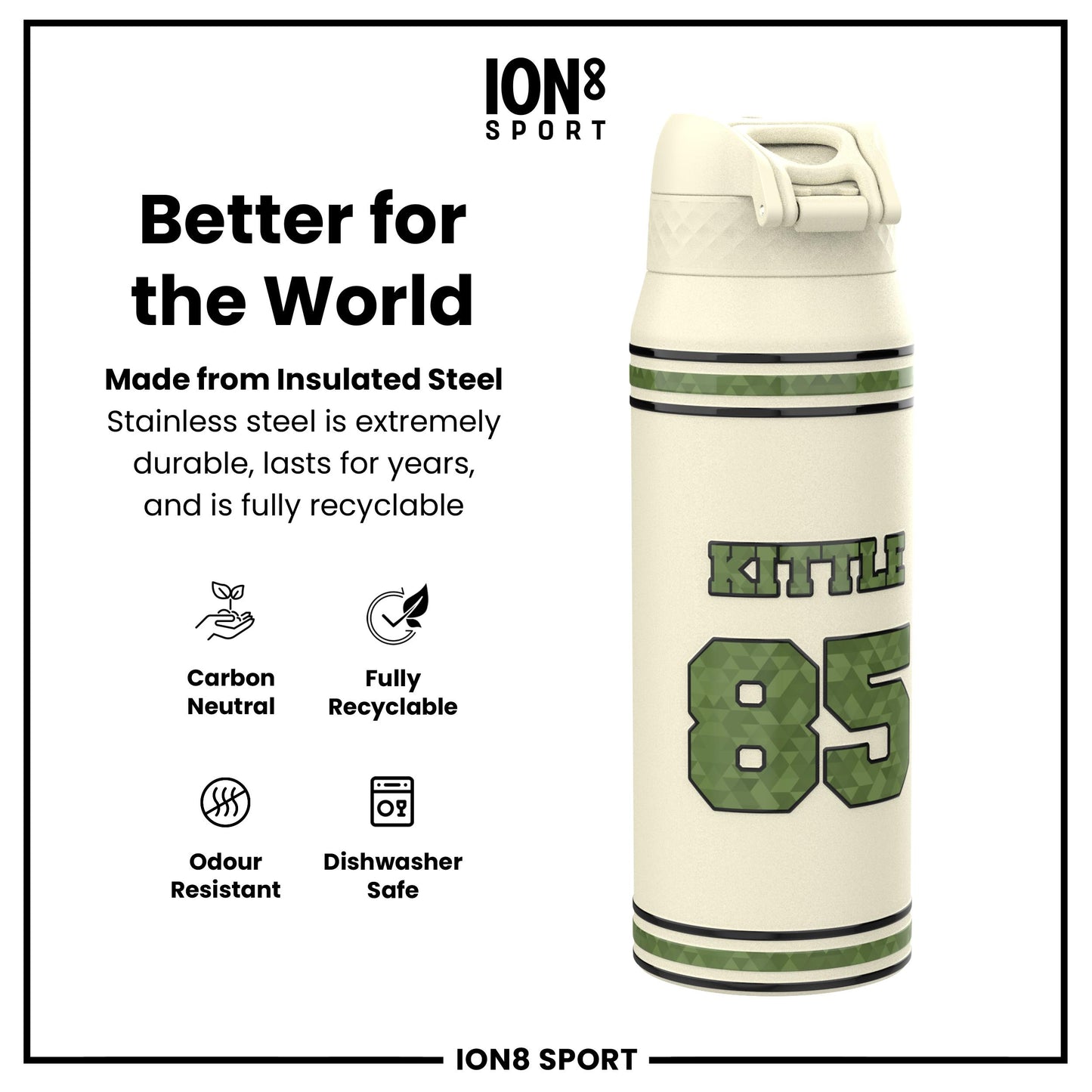 NFL x Ion8 Sports, Insulated Bottle, Icon Series, George Kittle, 750ml (24oz)