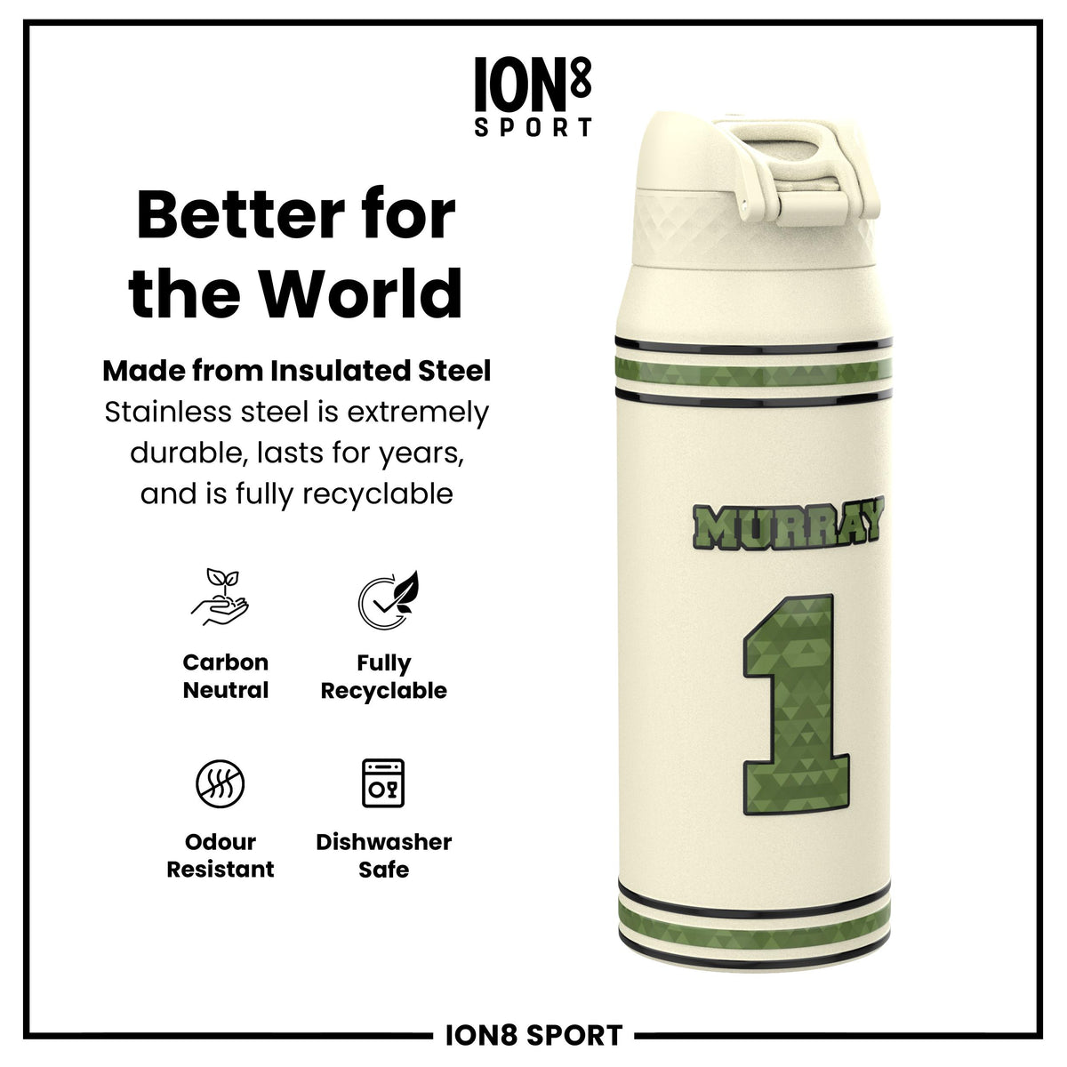 NFL x Ion8 Sports, Insulated Bottle, Icon Series, Kyler Murray, 750ml (24oz)