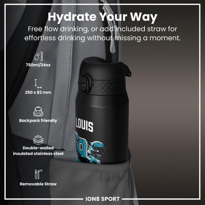 NFL x Ion8 Sports, Insulated Bottle, Locked In Series, Ress-Zammit, 750ml (24oz)