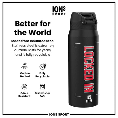 NFL x Ion8 Sports, Insulated Bottle, Locked In Series, Patrick Mahomes, 750ml (24oz)