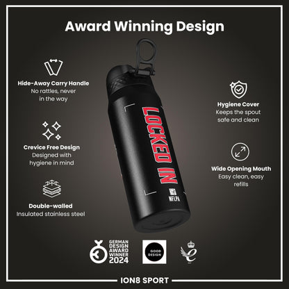 NFL x Ion8 Sports, Insulated Bottle, Locked In Series, Patrick Mahomes, 750ml (24oz)