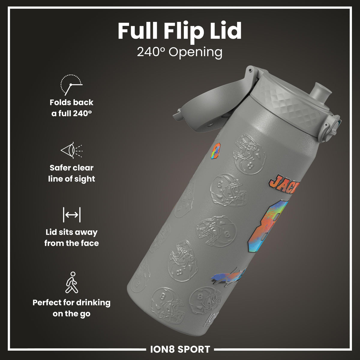 NFL x Ion8 Sports, Insulated Bottle, Signature Series, Lamar Jackson, 750ml (24oz)