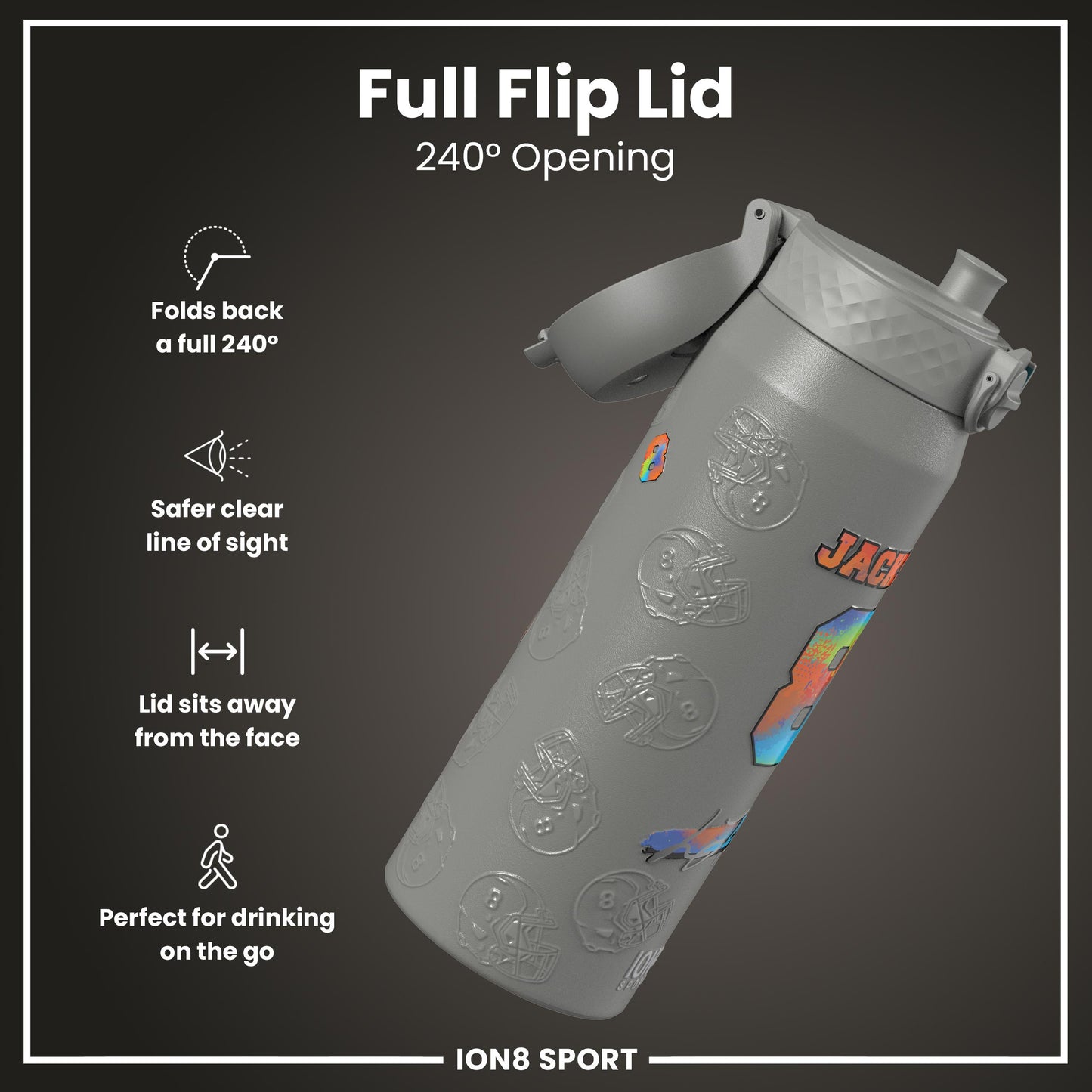 NFL x Ion8 Sports, Insulated Bottle, Signature Series, Lamar Jackson, 750ml (24oz)
