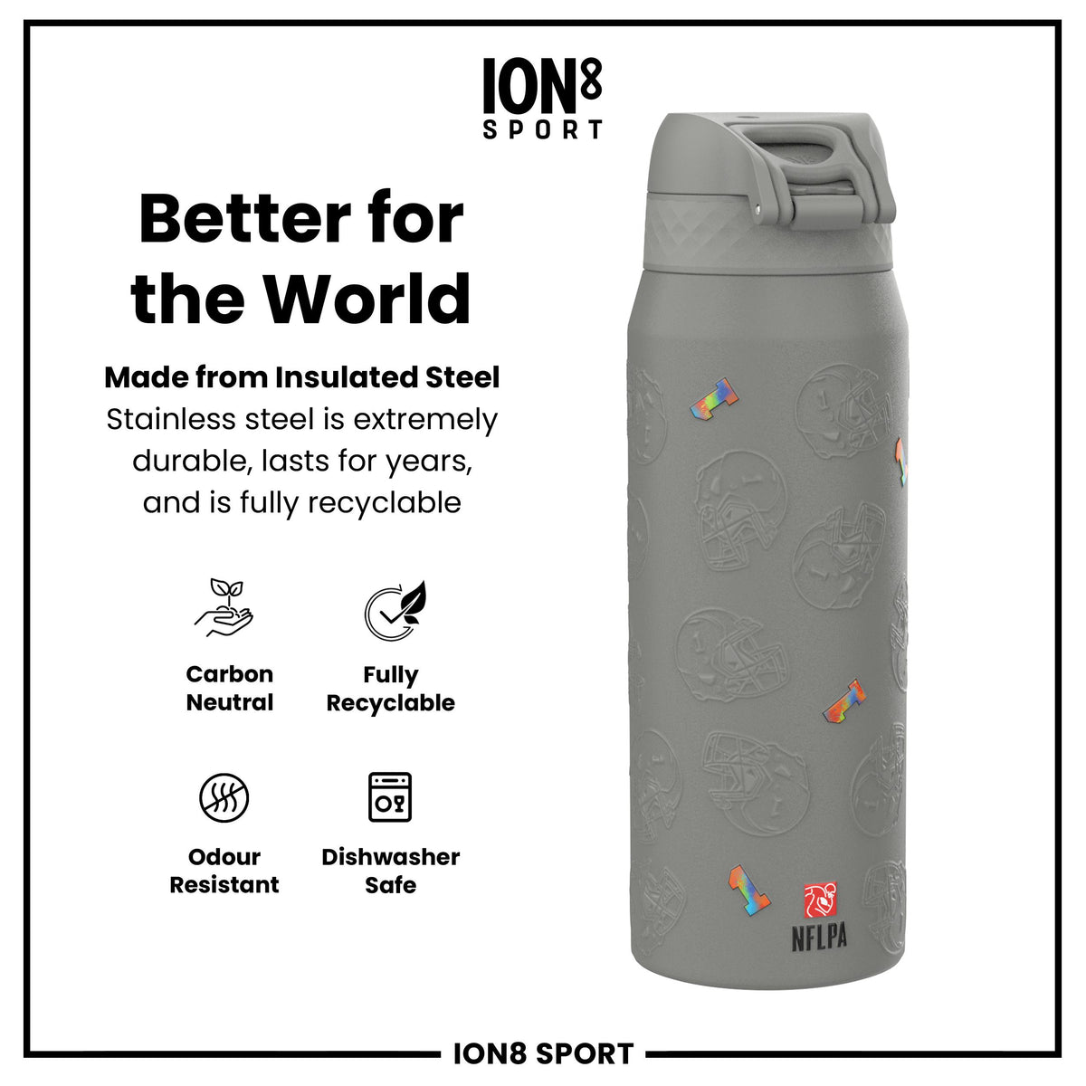 NFL x Ion8 Sports, Insulated Bottle, Signature Series, Malik Nabers, 750ml (24oz)