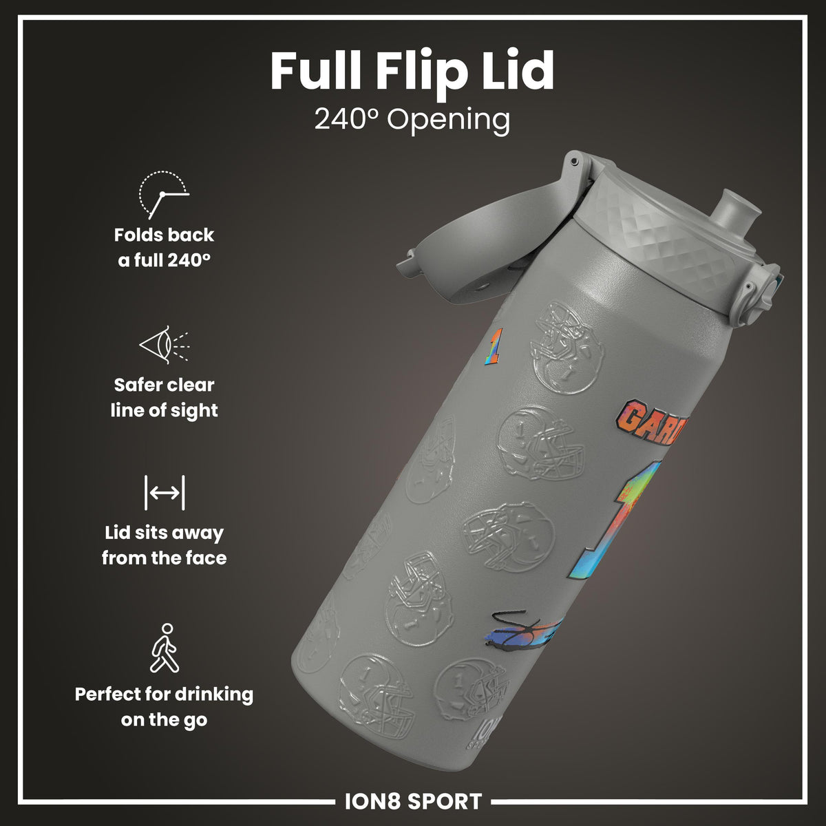 NFL x Ion8 Sports, Insulated Bottle, Signature Series, Sauce Gardner, 750ml (24oz)