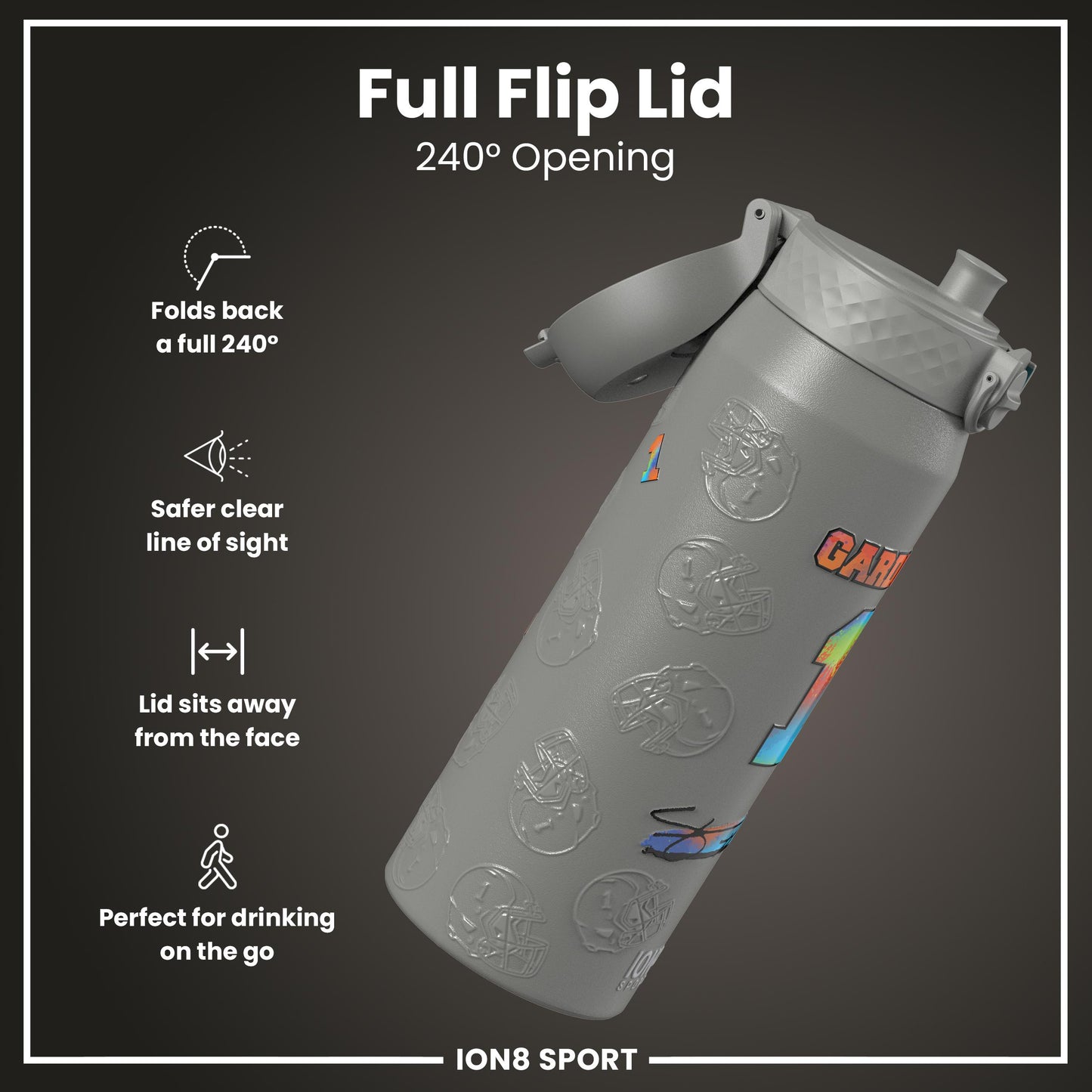 NFL x Ion8 Sports, Insulated Bottle, Signature Series, Sauce Gardner, 750ml (24oz)