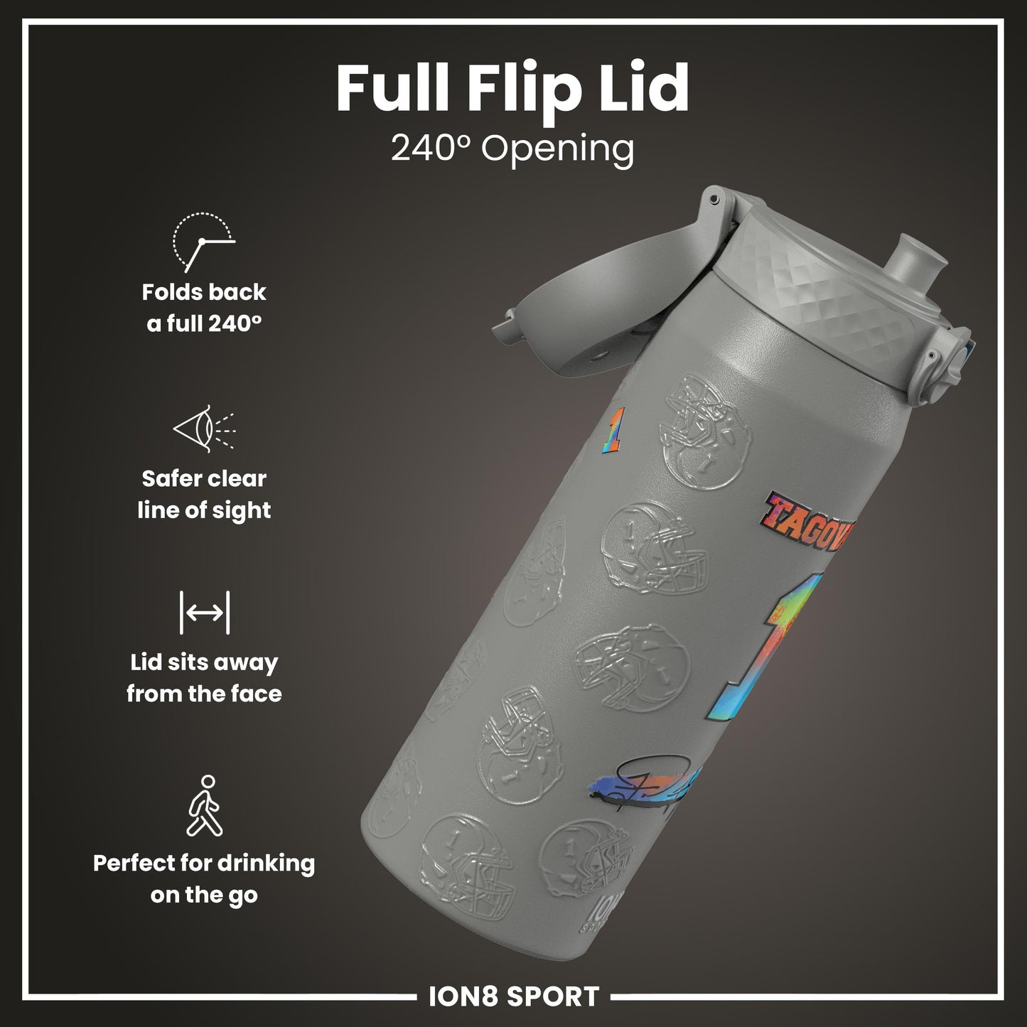 NFL x Ion8 Sports, Insulated Bottle, Signature Series, Tua Tagovailoa, 750ml (24oz)