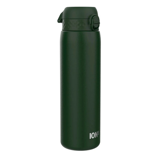 Leak Proof 1 Litre Water Bottle, Stainless Steel, Dark Green, 1L Ion8