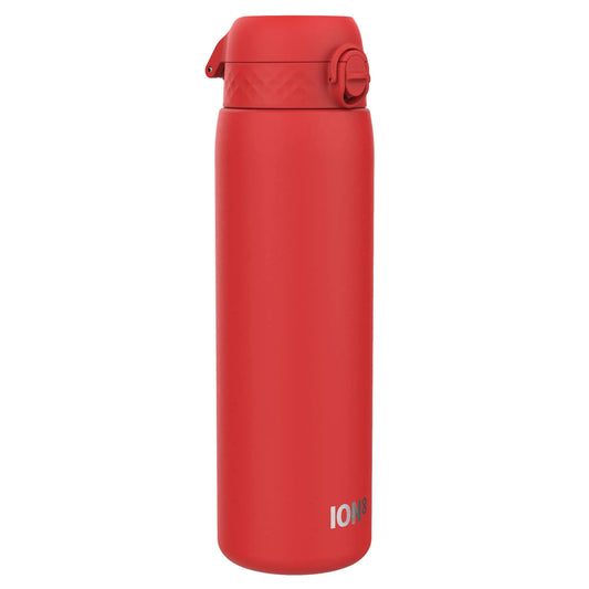 Leak Proof 1 Litre Water Bottle, Stainless Steel, Red, 1L - ION8