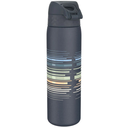 Leak Proof Slim Thermal Steel Water Bottle, Vacuum Insulated, Graduated Stripe, 500ml (17oz) Ion8