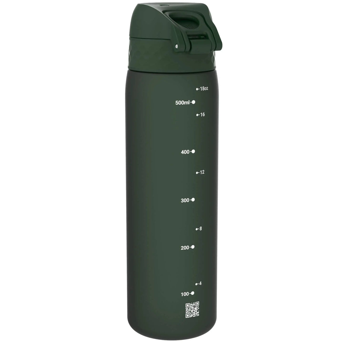 Leak Proof Slim Water Bottle, Recyclon™, Dark Green, 500ml (18oz) Ion8