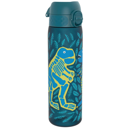 Leak Proof Slim Water Bottle, Recyclon™, Dinosaurs, 500ml (18oz) Ion8