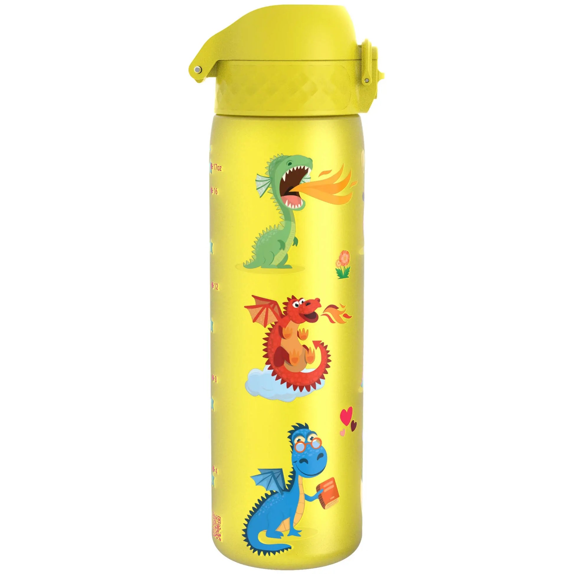 Leak Proof Slim Water Bottle, Recyclon™, Dragons, 500ml (18oz) Ion8