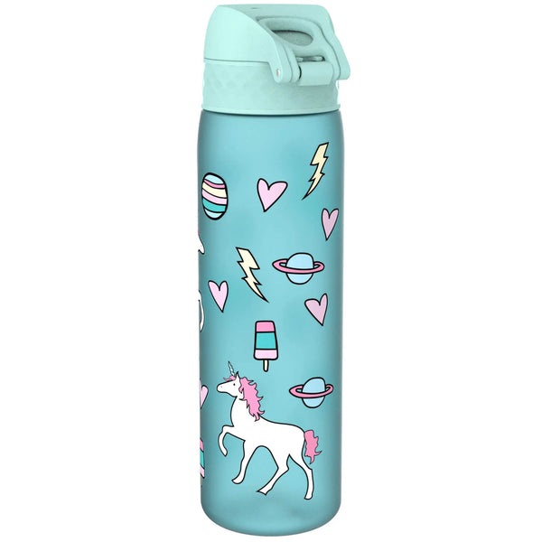 Leak Proof Slim Water Bottle, Recyclon, Planet Unicorns, 500ml (18oz)
