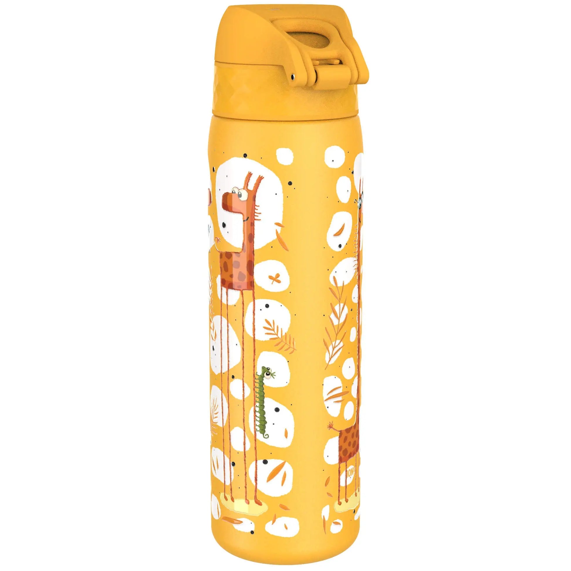 Leak Proof Slim Water Bottle, Stainless Steel, Giraffes, 600ml (20oz) - ION8