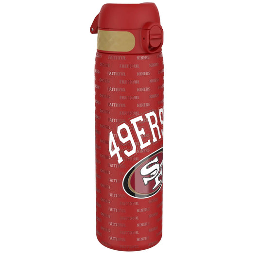 Leak Proof Slim Water Bottle, Stainless Steel, NFL 49ers, 600ml (20oz) - ION8