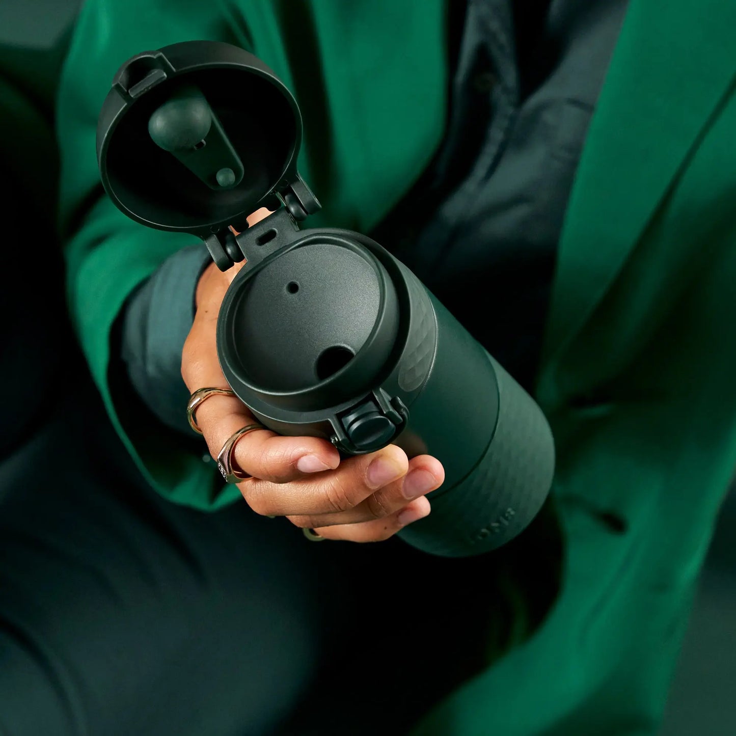 Leak Proof Vacuum Insulated Cup, HotShot Travel Mug, Dark Green, 360ml (12oz) Ion8