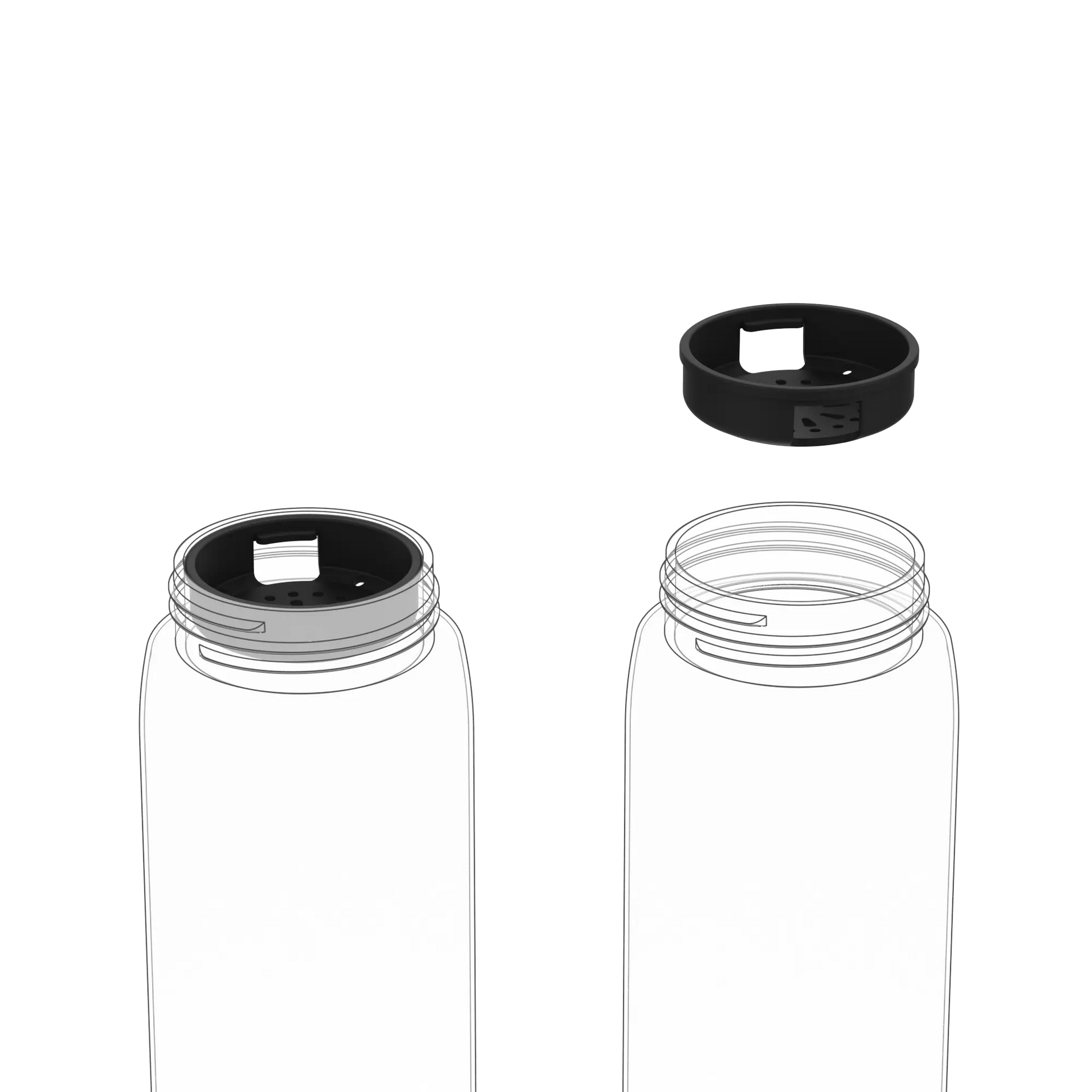 Leak Proof Water Bottle Accessory, Fruit Infuser Disc, Black, Small - ION8