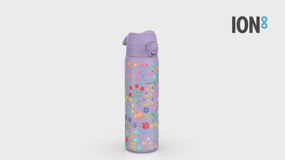 Leak Proof Slim Thermal Water Bottle, Insulated Steel, Ditsy Floral, 500ml (17oz)
