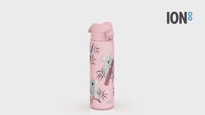 Auslaufsichere, schlanke Thermo-Wasserflasche aus Stahl, vakuumisoliert, Koala, 500 ml (17 oz)